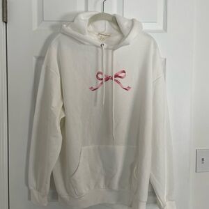 Aeropostale White Hoodie with Pink Bow